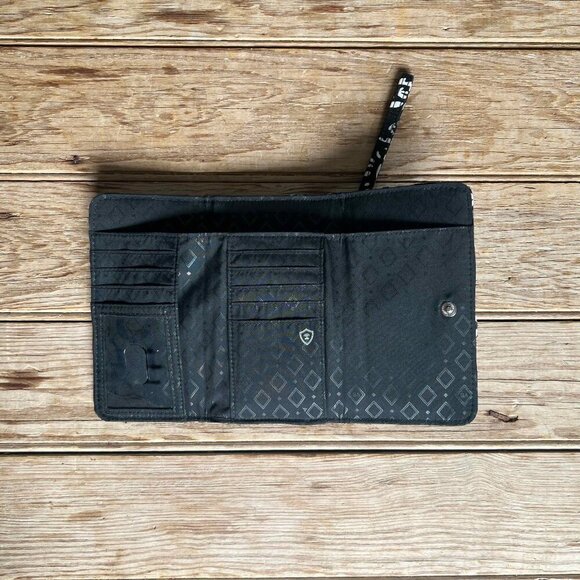 Vera Bradley Paisley Noir Trifold Wallet Snap Closure Clean Wristlet mulberryfou - Picture 12 of 14